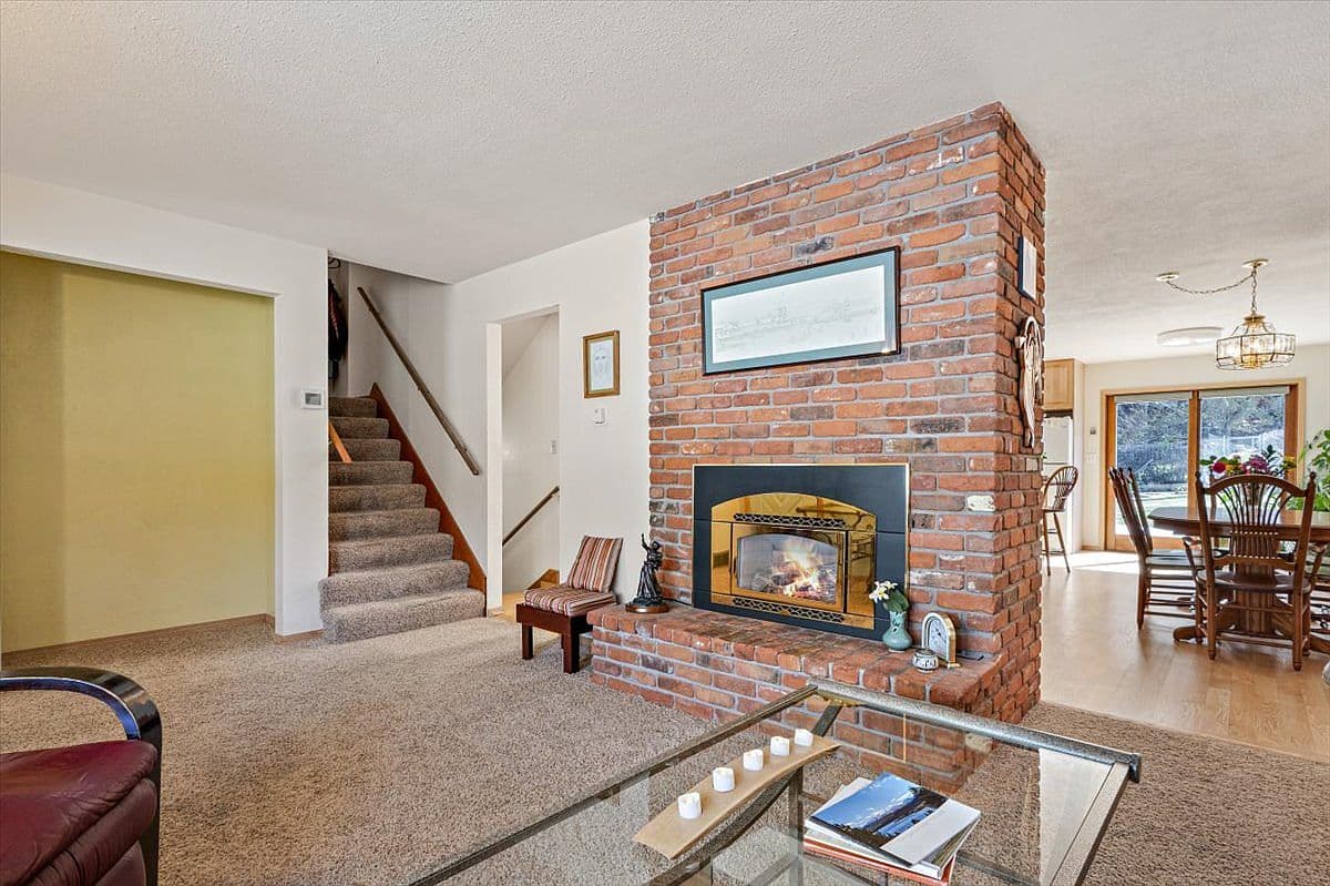 Outdated Brick Fireplace