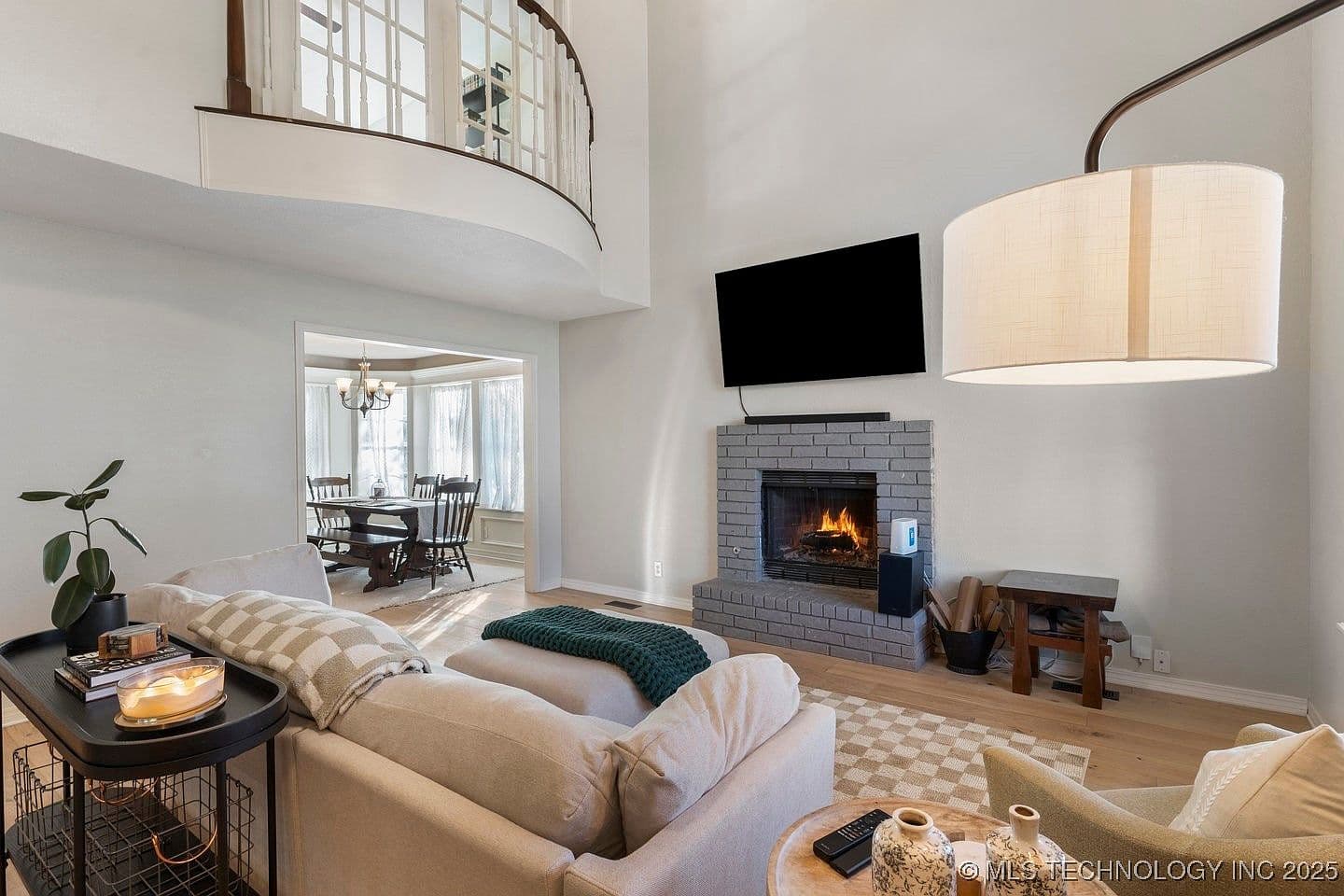 Painted Brick Fireplace