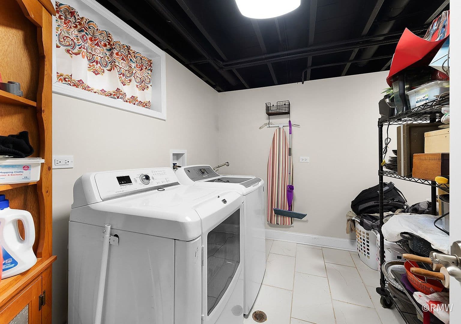 Cluttered Laundry Area