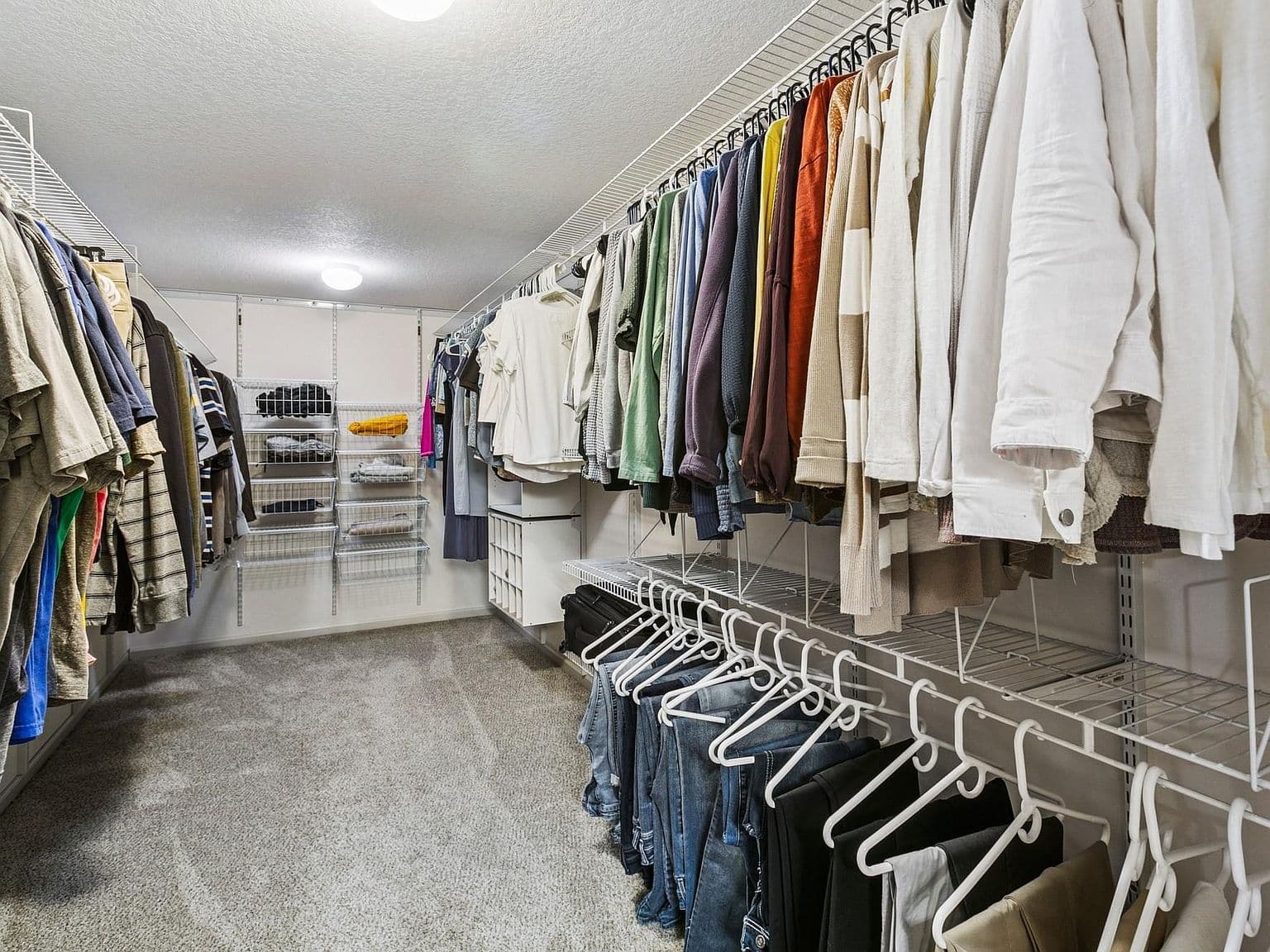 Wire shelving in closet