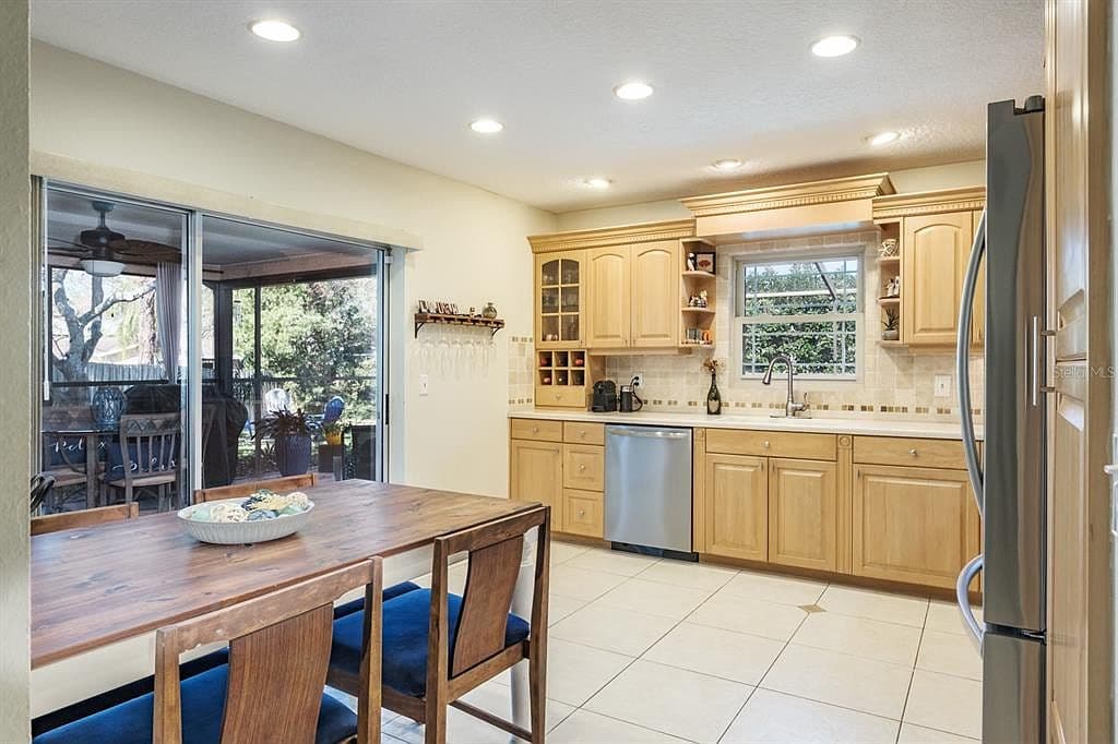 Dated Kitchen Cabinets and Backsplash